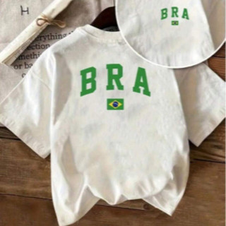 Camiseta Brasil Copa 2026 Estampa BRA T-Shirt Unissex Feminina Verão