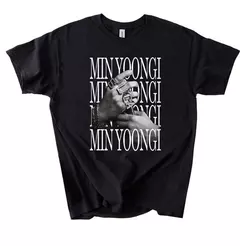 「Mina Hana」Camiseta Unissex Bangtan Suga Min Yoongi Kpop Member Estampa Fofa Confortável Linda Moderna Tendência