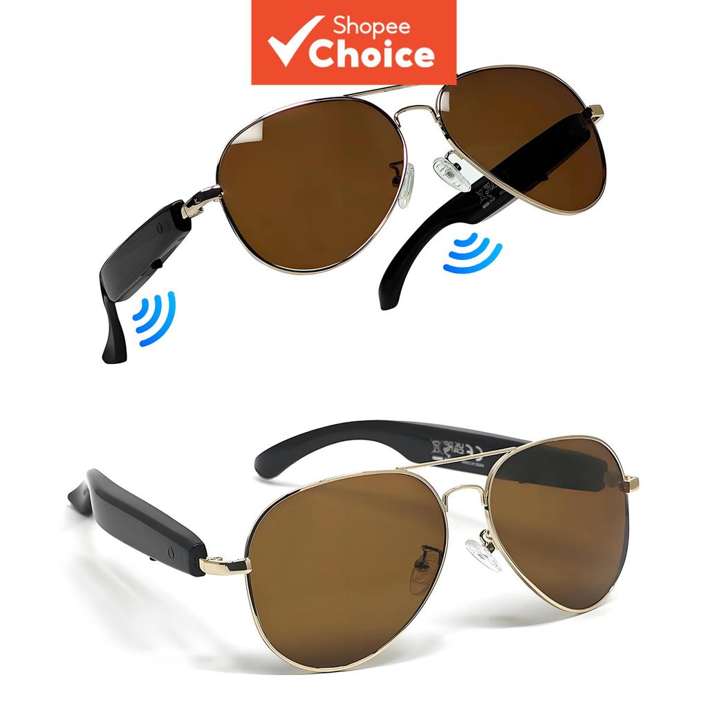 Óculos Inteligentes Bluetooth de Negócios, Lente Interna Antirreflexo Azul, Lente Fotocromática Externa com Proteção UV,