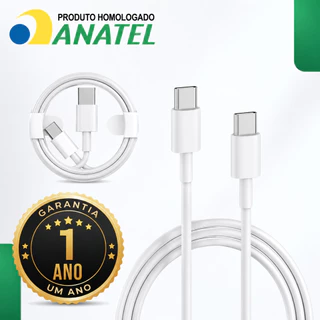 Kit 1/2/3 Cabos USB-C para USB-C 60W Fast Charging Compatível com Android iPhone 15 16 17 e Pro Max