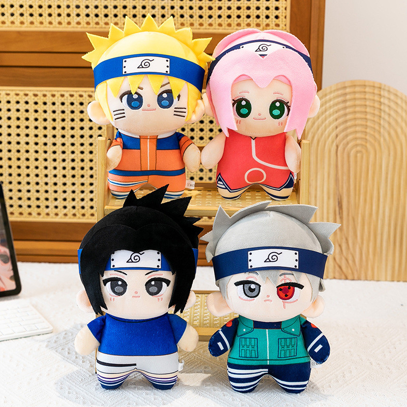 Naruto boneca de pelúcia naruto Sasuke Sakura Kakashi Anime boneca ornamentos crianças presentes na moda jogar