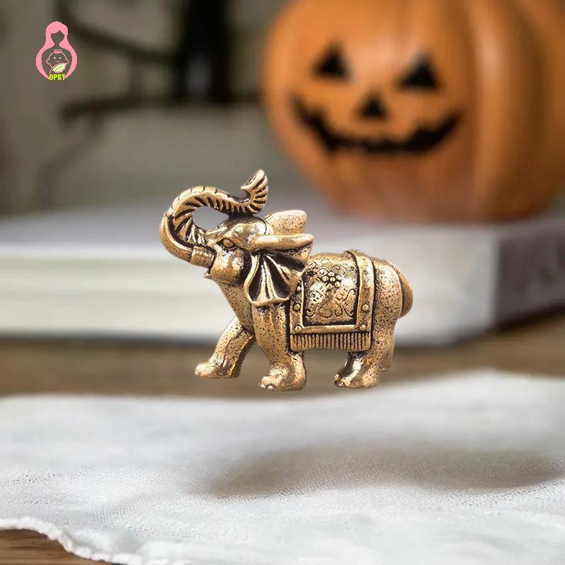[DPGT] Elefante Luy De Cobre Pequenos Ornamentos Latão Bênção Estatueta Em Miniatura Estátua De Animal De Bronze Antigo