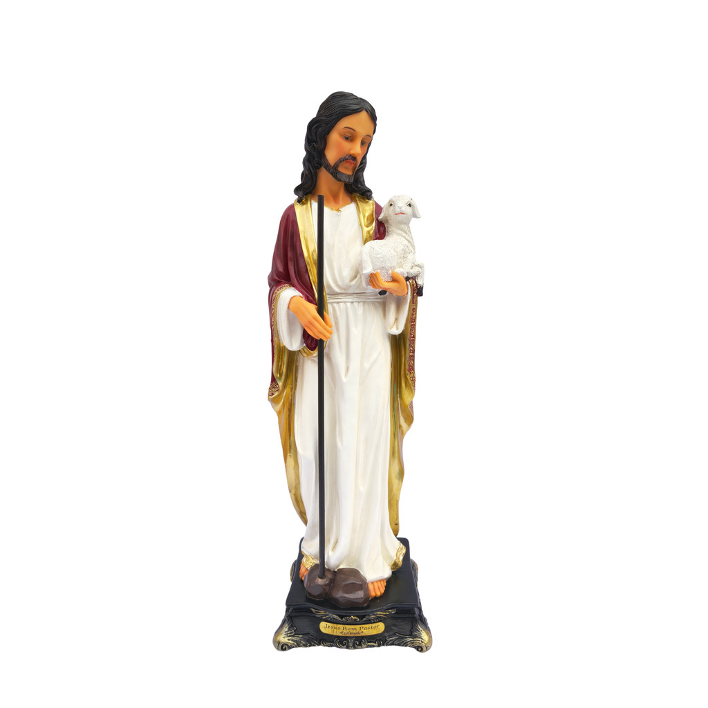 Imagem Jesus Bom Pastor 40cm Resina Importada Di Angelo