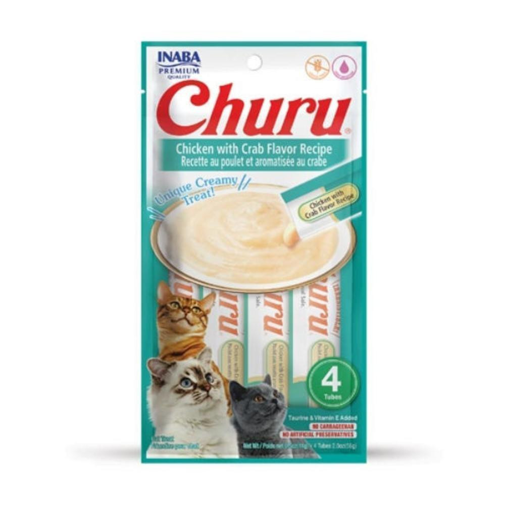 Petisco Cremoso para Gatos Pure Churu Caranguejo Crab Inaba 56g