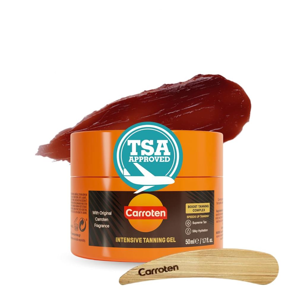Gel Intensificador de Bronzeado Carroten |   Acelerador de Bronzeado Browning em Tamanho de Viagem |   Não Oleoso, Resis