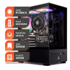 PC Gamer Forge, AMD Ryzen 3 3200G, 8GB DDR4, SSD 240GB, 400W 80 PLUS
