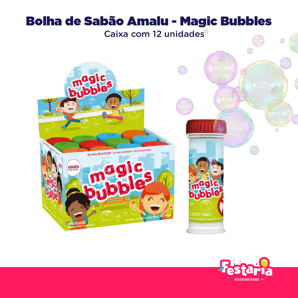 Bolha de sabão  - Magic Bubbles Sortido - Amalu em Oferta na Shopee