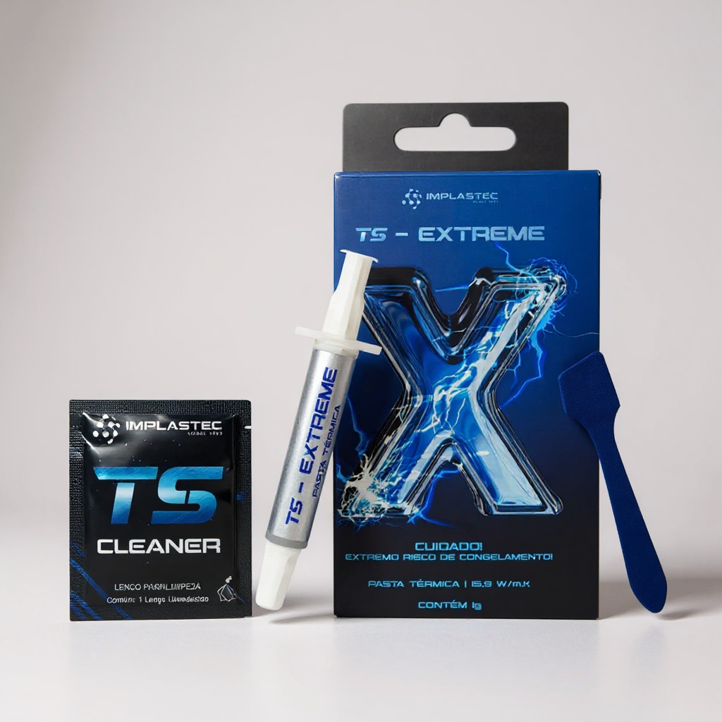 PASTA TÉRMICA SERINGA 1G TS EXTREME IMPLASTEC – ALTA PERFORMANCE PARA PROCESSADORES E PLACAS DE VÍDEO