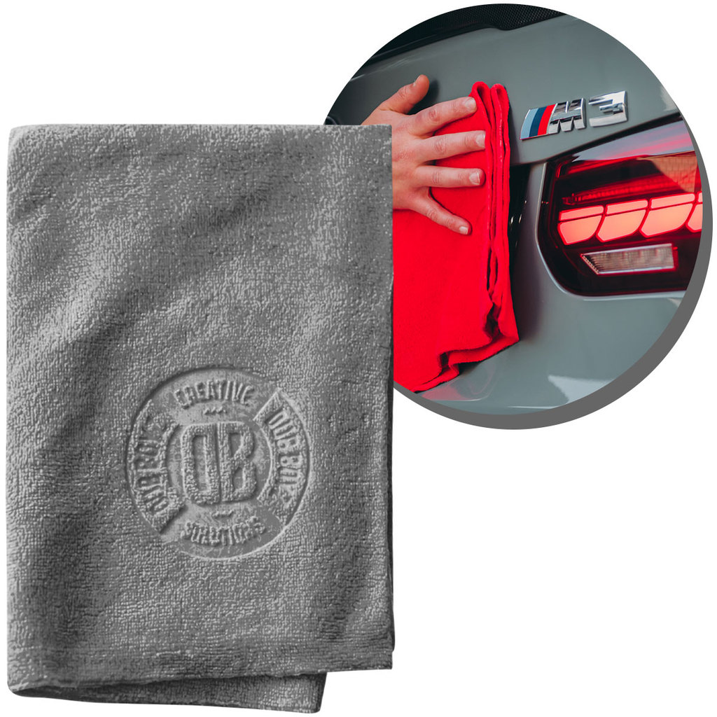 Toalha Microfibra 40x60cm DB Towel 400 GSM Cinza Secagem Detalhamento Automotiva Polimento Dub Boyz
