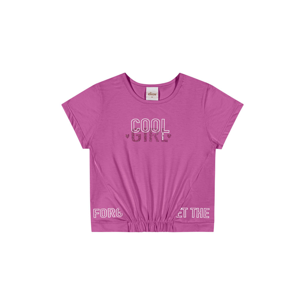 Detalhes do Blusa Infantil Menina Meia Malha Com Detalhe Elástico Elian Rosa