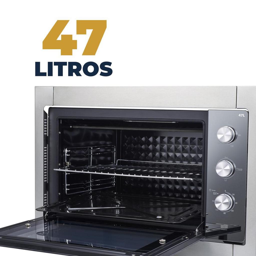 Detalhes do Forno Elétrico de Embutir Britânia 47L 2 Resistências BFE47P
