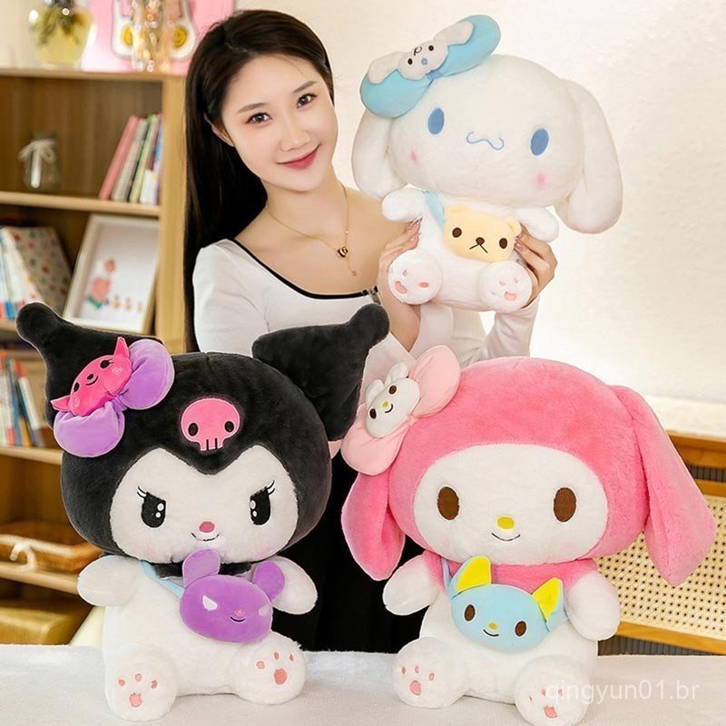 40cm Sanrio Kuromi Minha Melodia Cinnamoroll Bonecas De Pelúcia Kawaii Almofada Macia Decoração Brinquedos Infantis