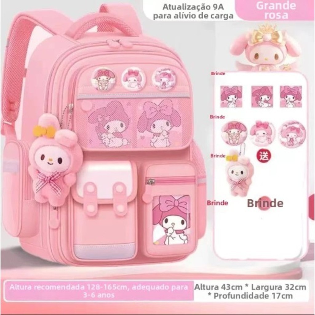 Nova mochila escolar com estampa de anime para alunos do ensino fundamental--5028 em Oferta na Shopee