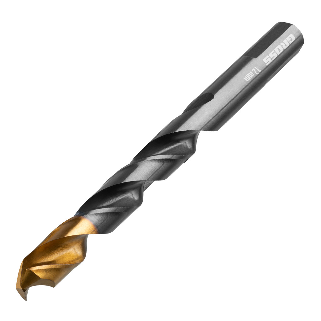 BROCA ACO RAPIDO PROFISSIONAL, NITRETO DE TITANIO, PARA METAL, 12MM, 1PC // GROSS