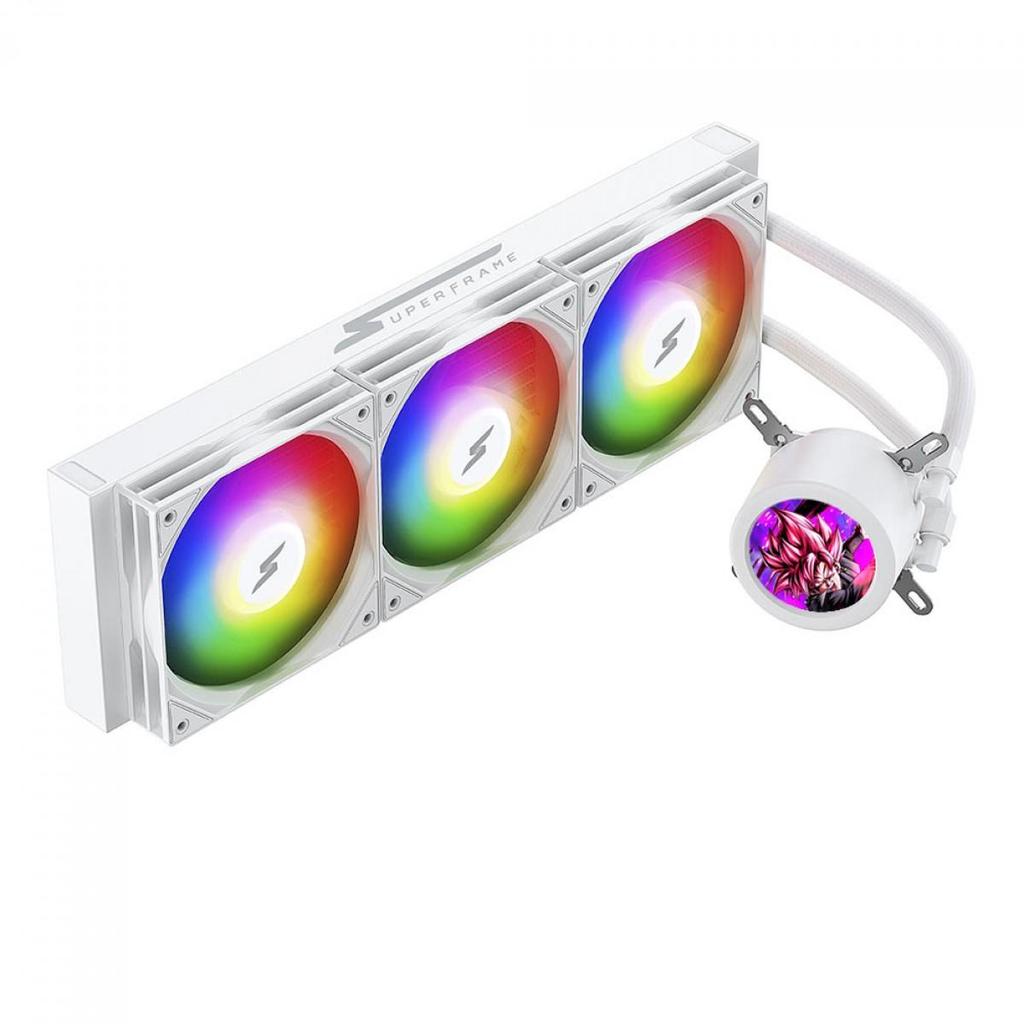 Water Cooler SuperFrame ISENGARD MAGIC, 360mm, Bomba Infinit, LCD Custom, ARGB, White, SF-W360-MW em Oferta na Shopee