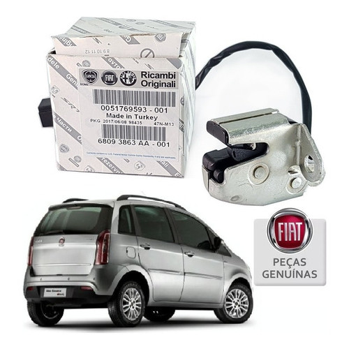 Fechadura Com Cabo Tampa Traseira Original Fiat Idea Todas - Cód. 51769593