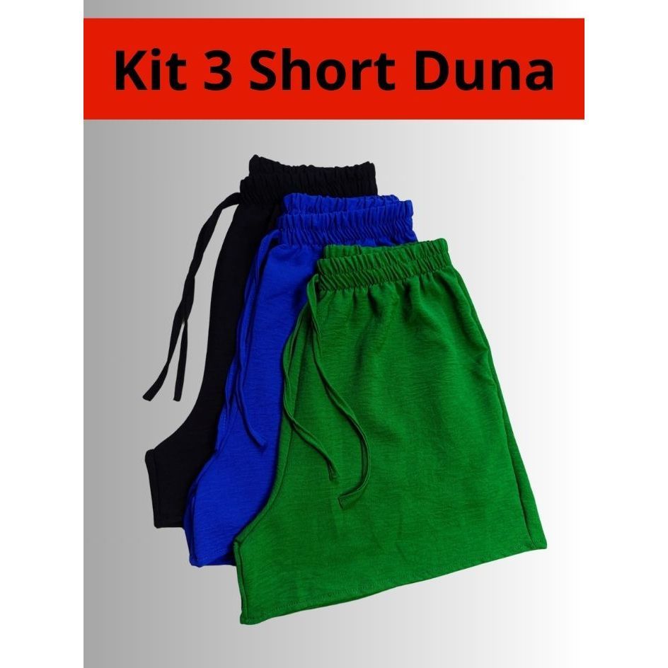 Kit 3 Shorts Tecido Duna - Tendência Feminina do Verão em Oferta na Shopee