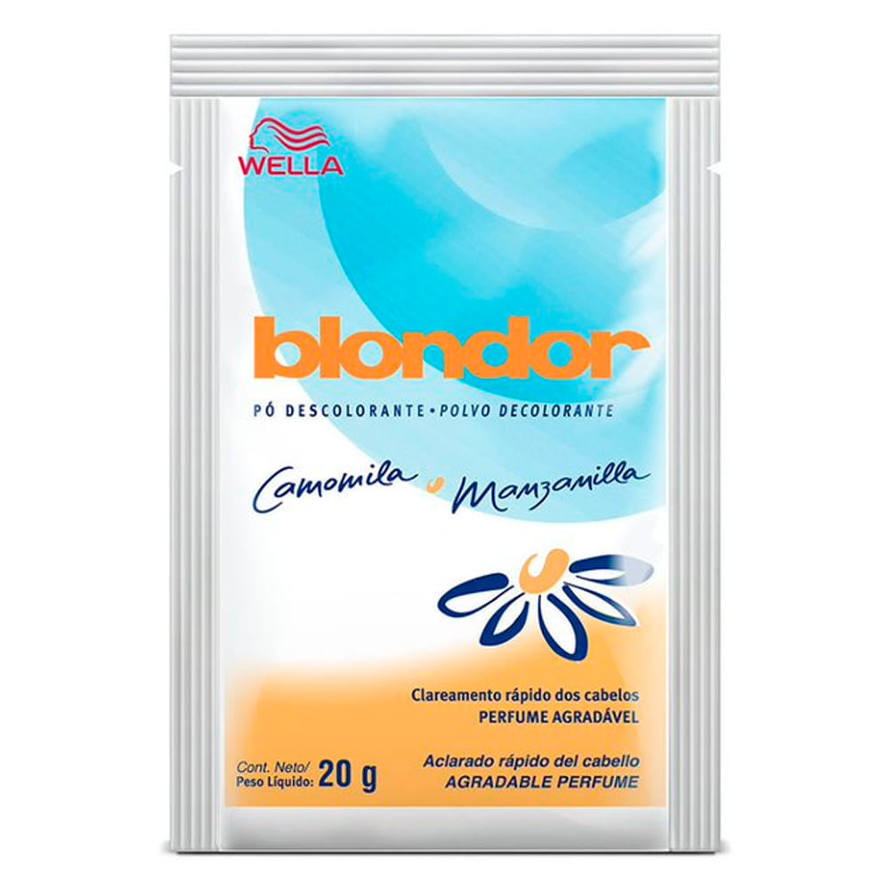 Detalhes do Kit Descolorante Em Pó Blondor Camomila 20g