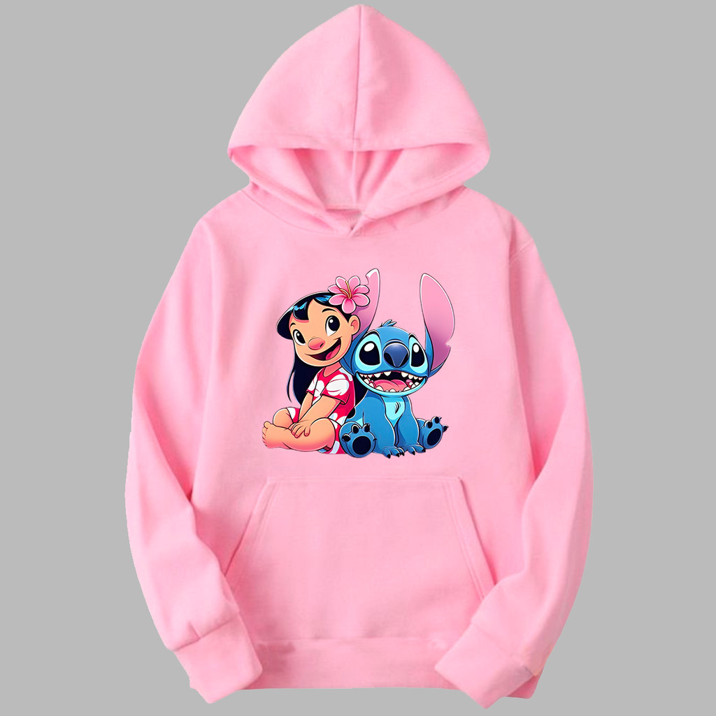 Blusa Inverno Meninas Juvenil Lilo Stitch Moletom Canguru