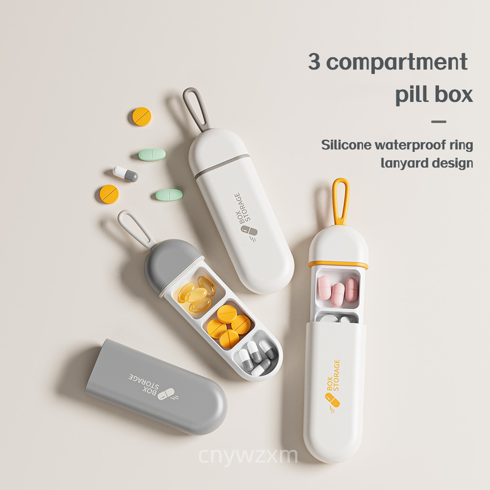 Caixa de Comprimidos Portátil de 3 Estágios Mini Organizador Divisor Multifuncional para Armazenar Medicamentos
