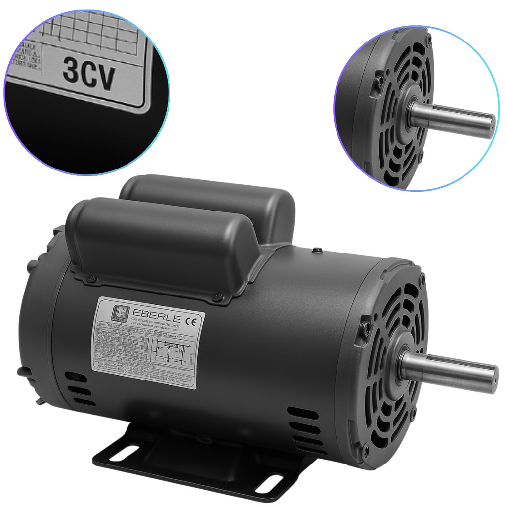 Motor Elétrico Monofásico 3cv Alta Rotação 110/220v Serra bancada, Compressor até 15 pés, Triturador Lavadora