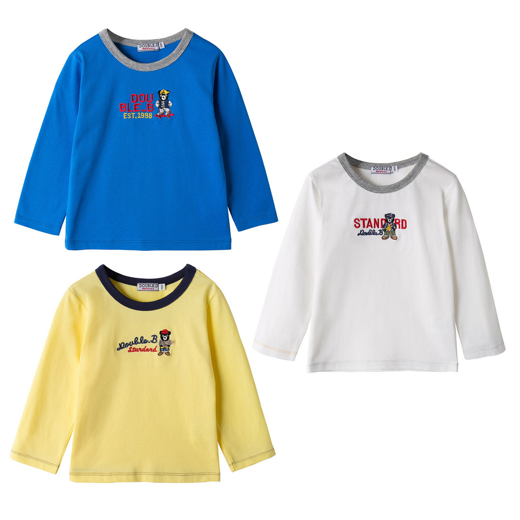 Japonês mk puro algodão bordado dos desenhos animados camiseta crianças primavera outono dos desenhos animados pulôver A