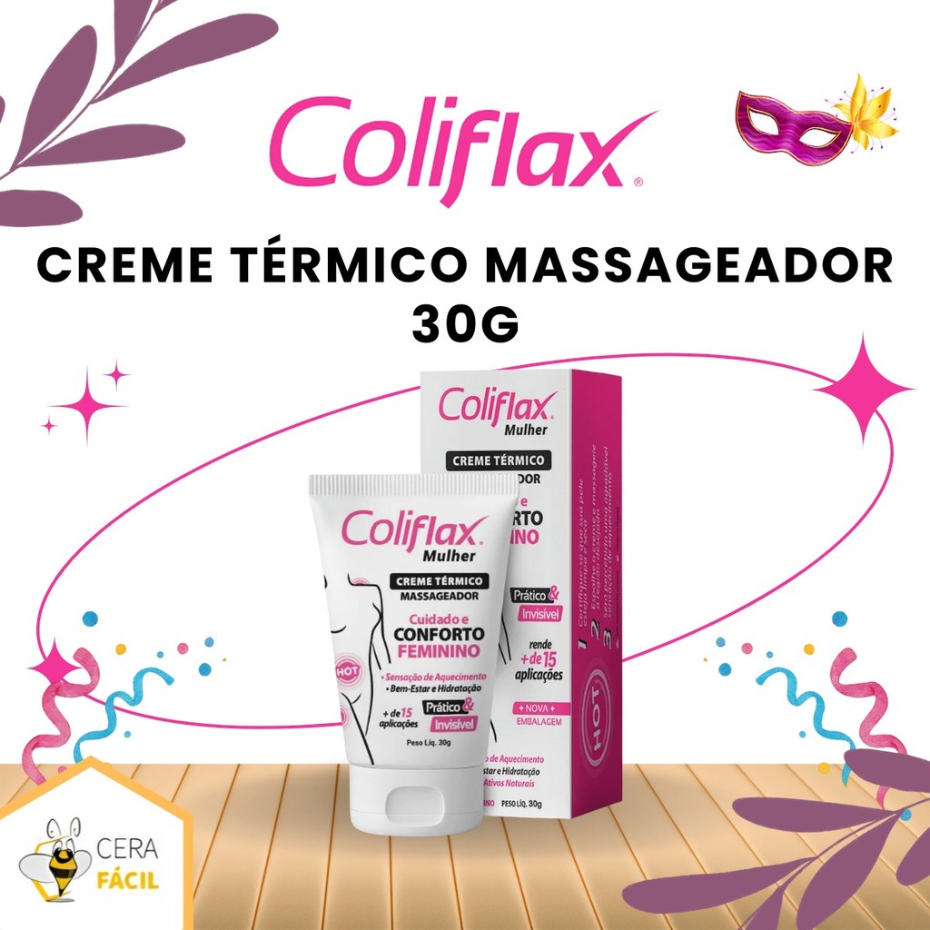 30g - Coliflax Mulher Creme Térmico Massageador Bisnaga