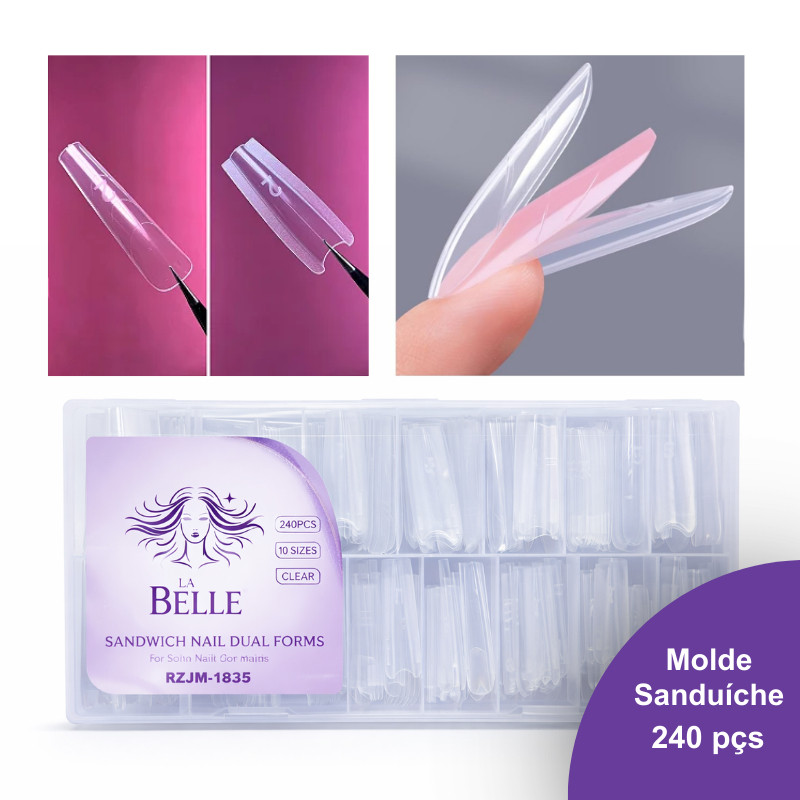 Molde f1 Sanduiche sandwich 240un unhas bailarina, quadrada e almond