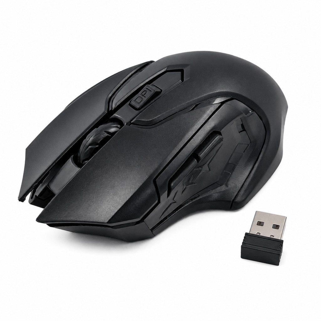 Mouse Gamer Sem Fio 2.4GHz Alta Precisão DPI Ajustável USB