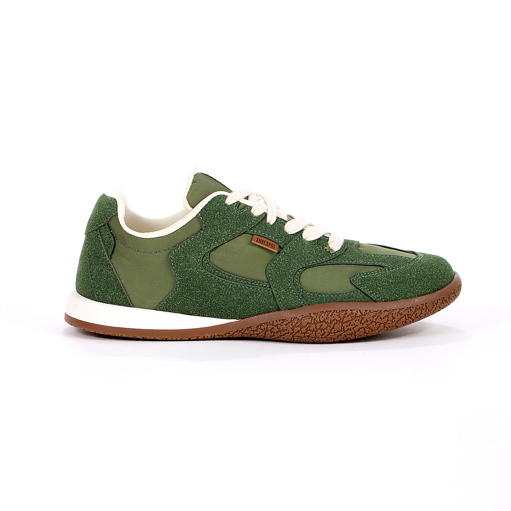 Tênis Anacapri Retrô Cadarço Duplo Verde Musgo - Feminino