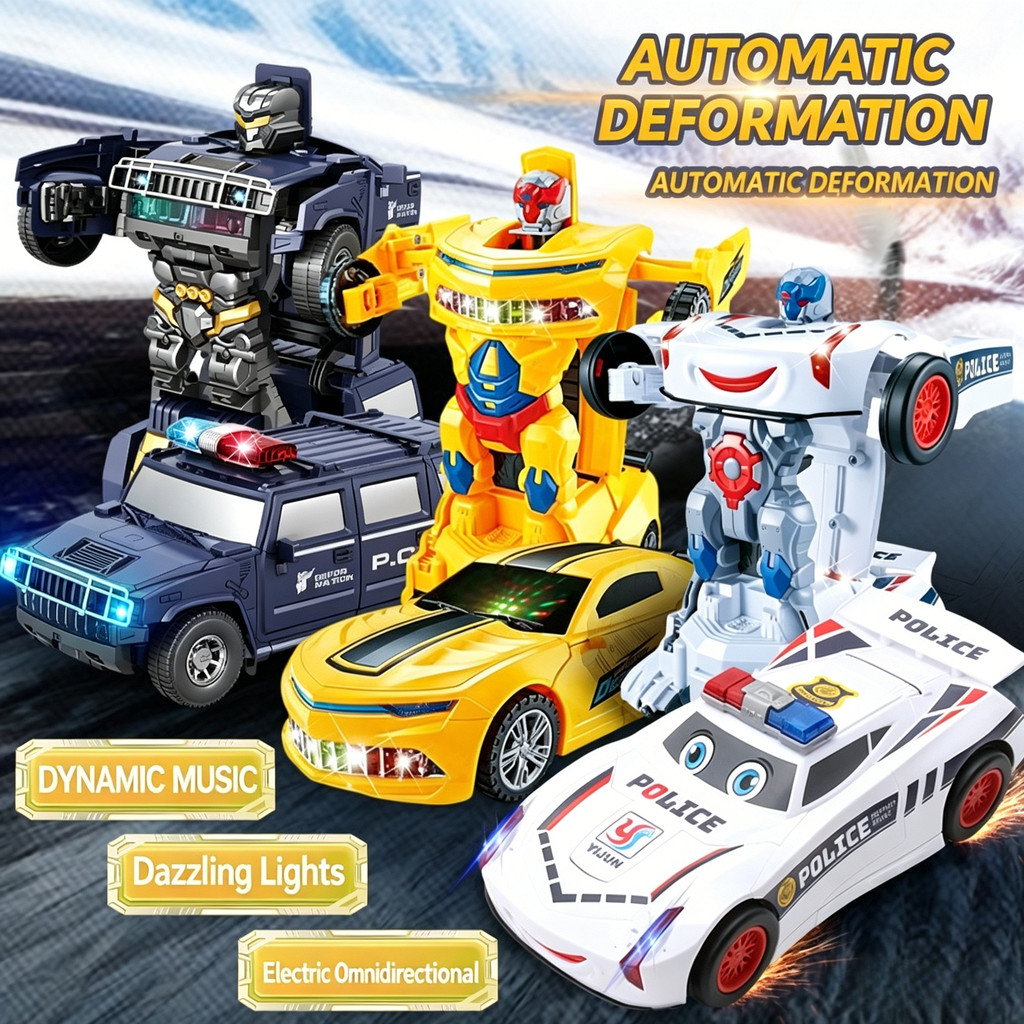Tanque de transformação automática Universal elétrico de venda quente Autobot King Kong Carro de polícia Robô Stunt Toys