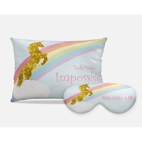 Kit festa do Pijama Unicornio dourado