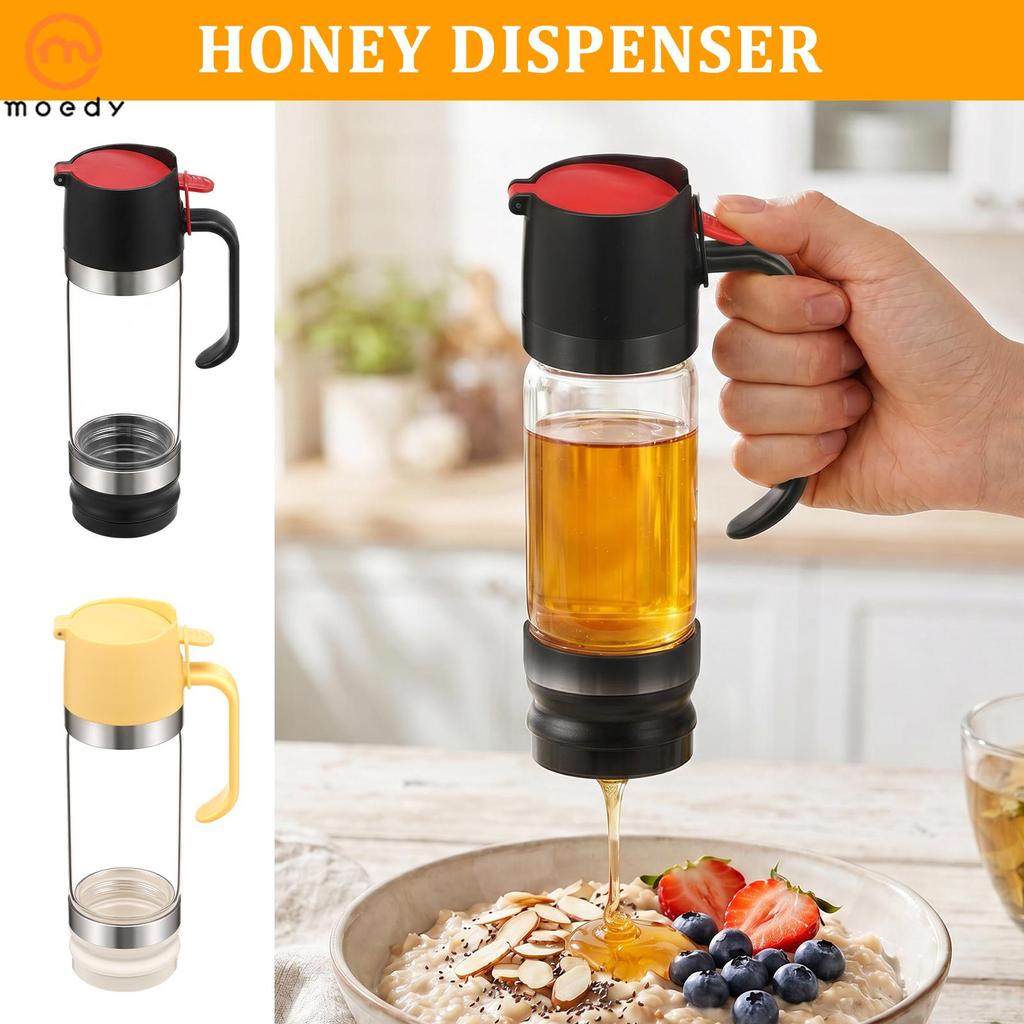 Dispensador De Mel Sem Gotejamento , Pote De Vidro Para Com Alça , 11.83 Onças , Xarope De Bordo Café , Chá , SHOPSKC985