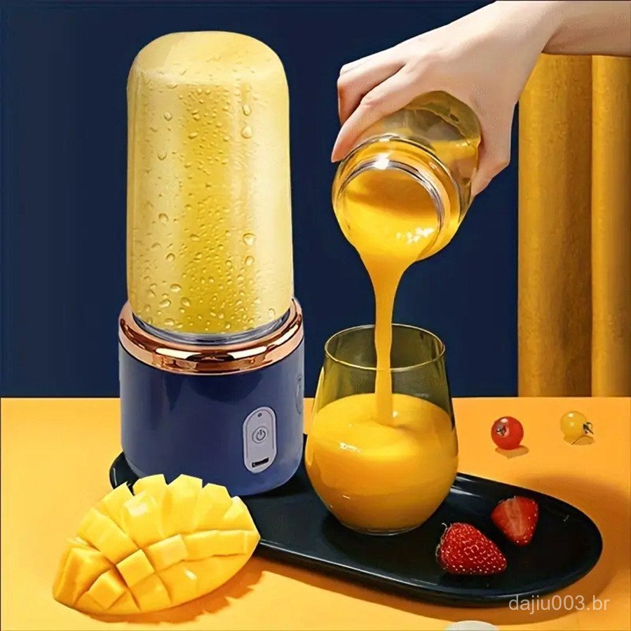 ⭐ ⭐ Liquidificador portátil, copo de suco pequeno, liquidificador multifuncional recarregável para estudantes e uso domé