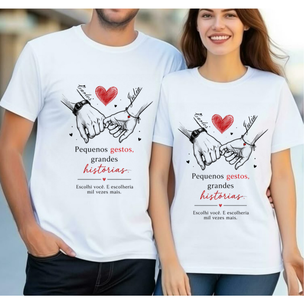 Camiseta casal dia dos namorados personalizadas com nome para casal apaixonado amor love (COMPRA INDIVIDUAL)