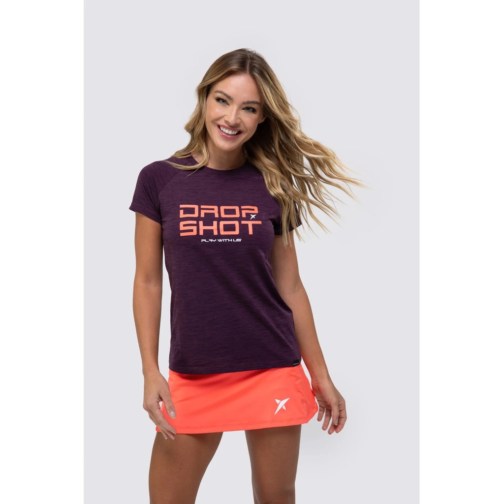 Camiseta Drop Shot Baby Look Enjoy 3.0 Poliamida Academia Fitness Beach Tennis Padel