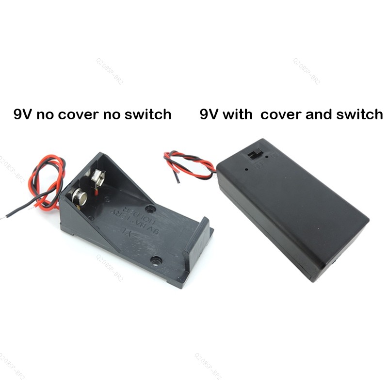 2 Tipos De 9 Volts Box Pack Power Toggle Preto 9V Suporte De Bateria Com Interruptor Liga/Desliga Ou Sem Tampa BR20B2