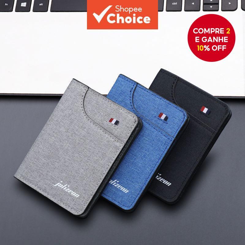 Carteira De Lona Fina Para Homens – Design Vertical Minimalista Identificaçãos , Cartões E Estudantes
