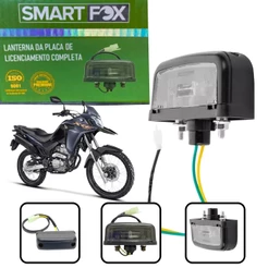 LUZ DE PLACA LANTERNA TRASEIRA COMPLETO SMARTFOX HONDA NXR BROS 150 160 XRE 190 XRE 300