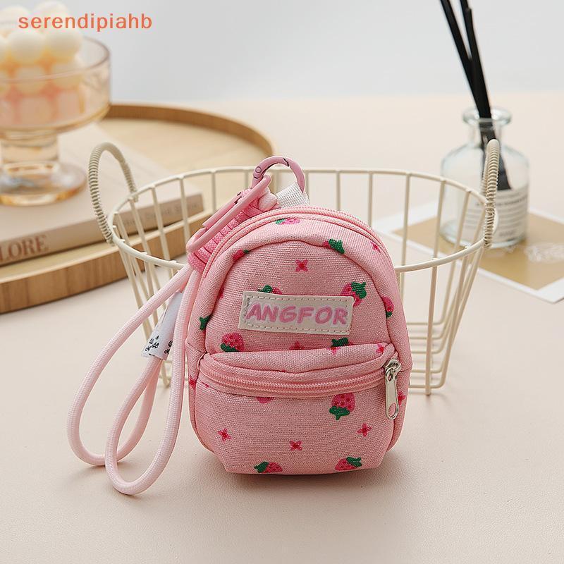 [serendipiahb] Mochila Com Estampa De Morango , Bolsa De Moedas Fofa E Doce Para Troca De Dinheiro Chaveiro Portátil Arm