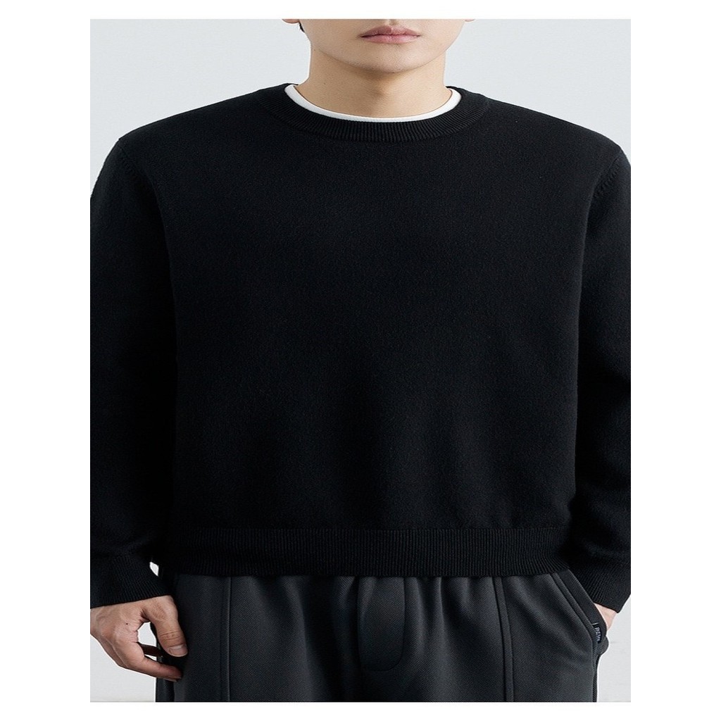 Sueter tricot masculino casaco blusa de frio gola redonda manga longa blusa de Lã blusa moletom