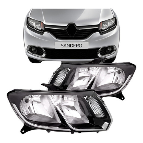 Par Farol Sandero 2015 2016 2017 Logan 2014 15 16 17 Cromado em Oferta na Shopee