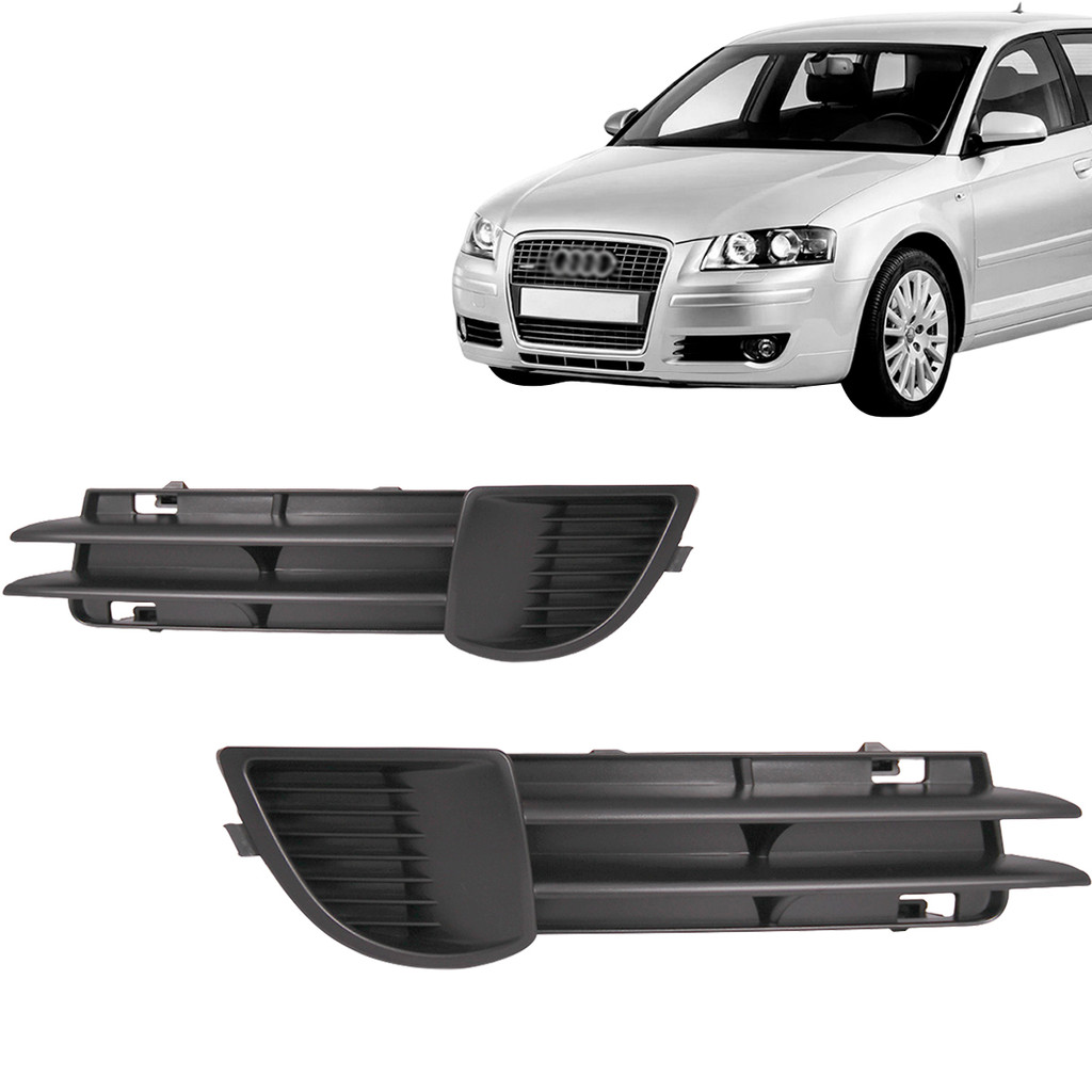 Par Grade Moldura Milha Audi A3 2006 2007 2008 Sem Furo