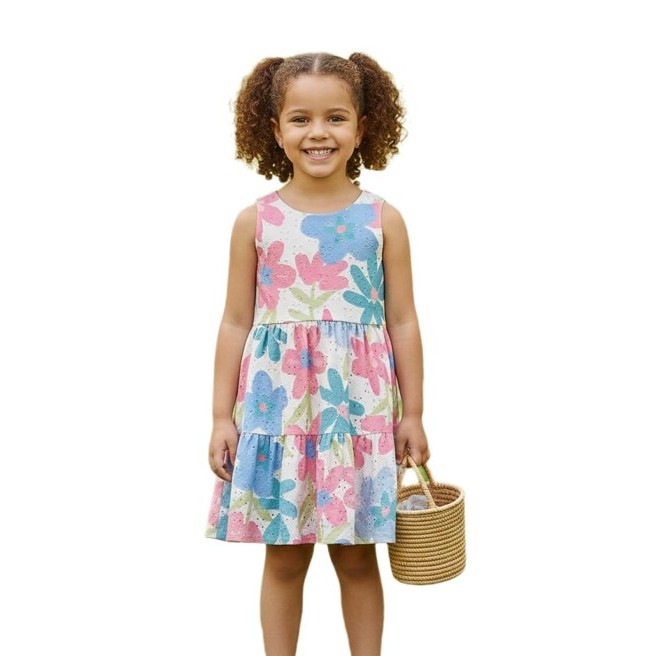 Vestido Infantil Estampa Floral Em Malha Laise Malwee Kids