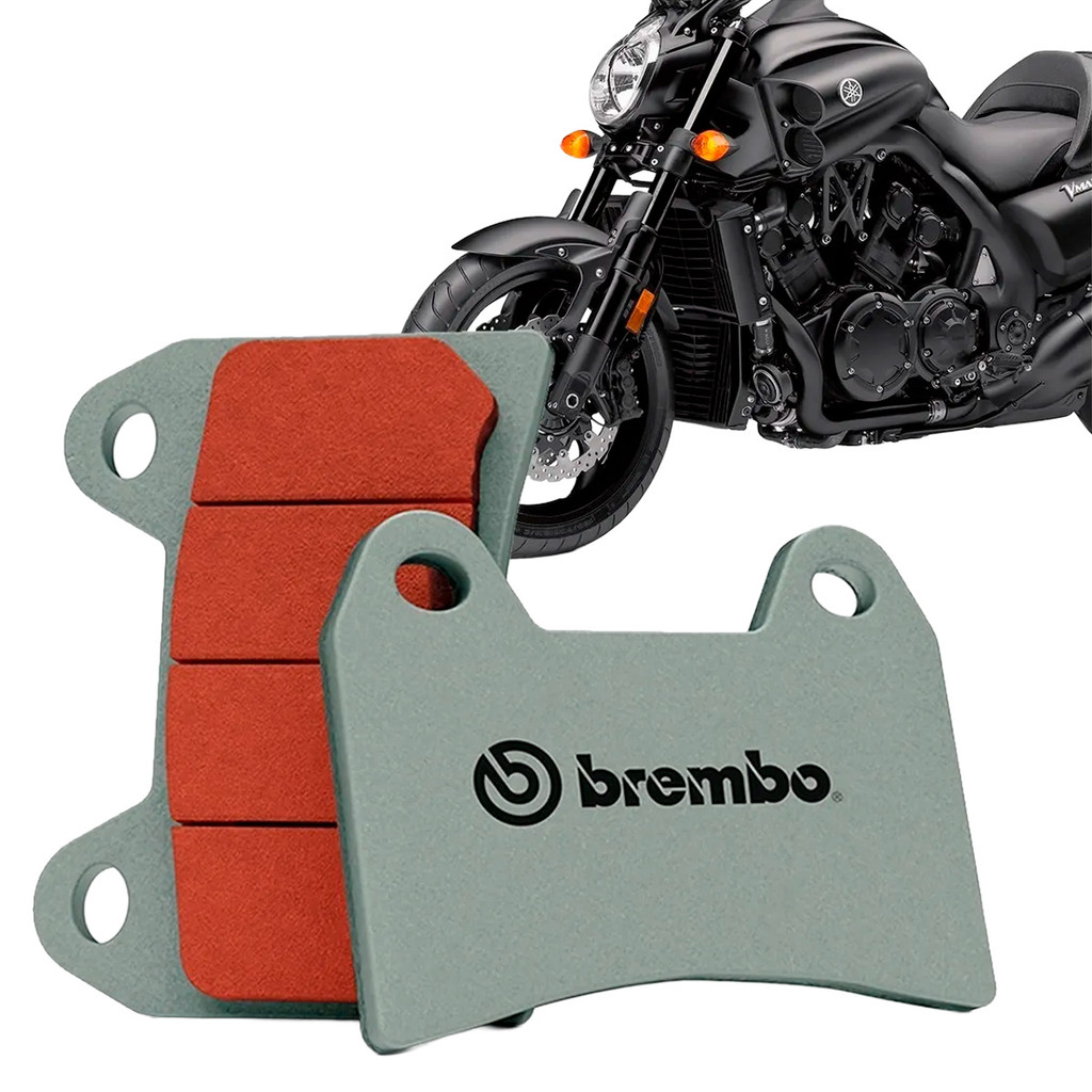 Pastilha Freio Dianteira Yamaha V MAX 1700 2009 Racing Sinterizada Cinza