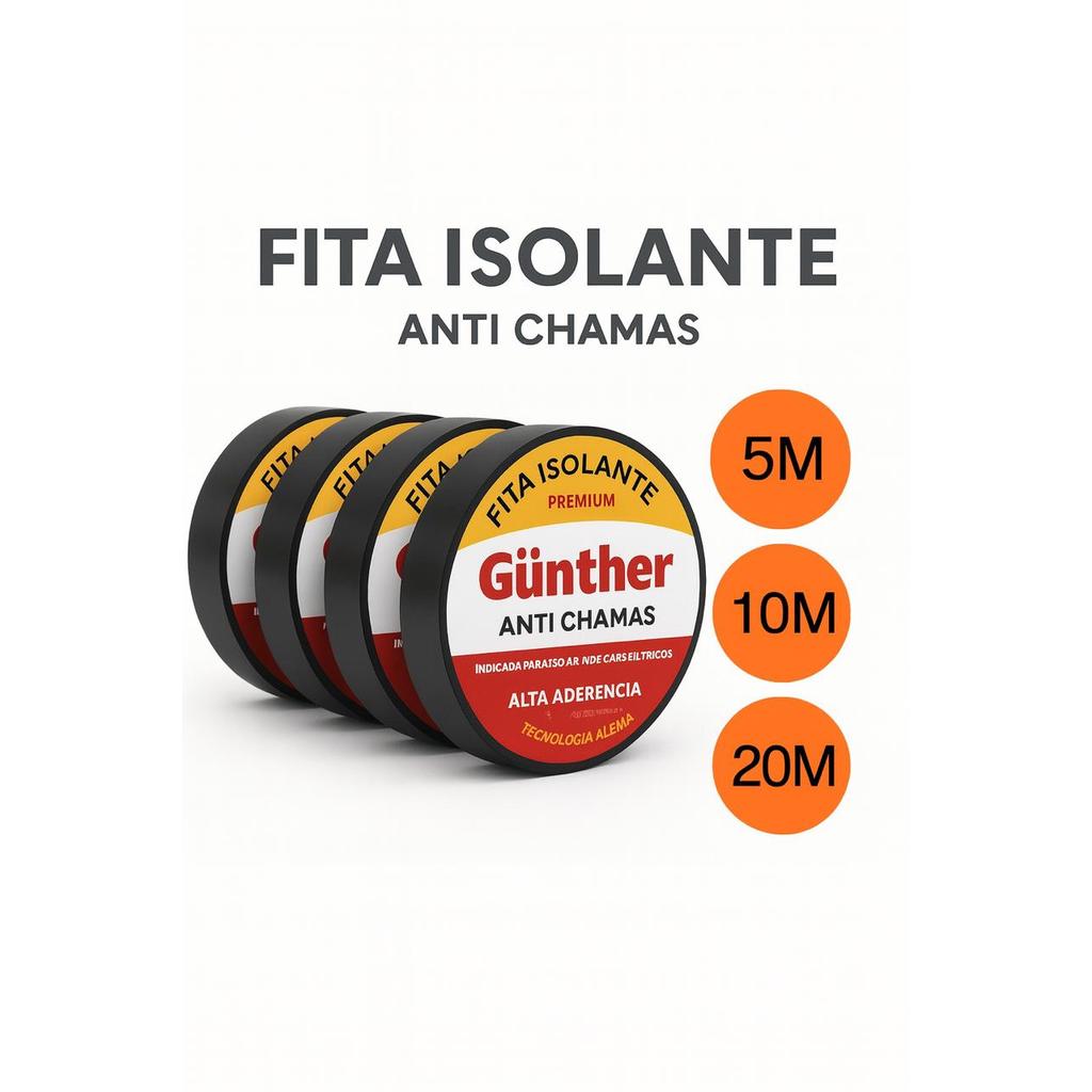 Fitas Isolante Alta Qualidade Anti-Chama Gunther Até 20 Unidades em Oferta na Shopee