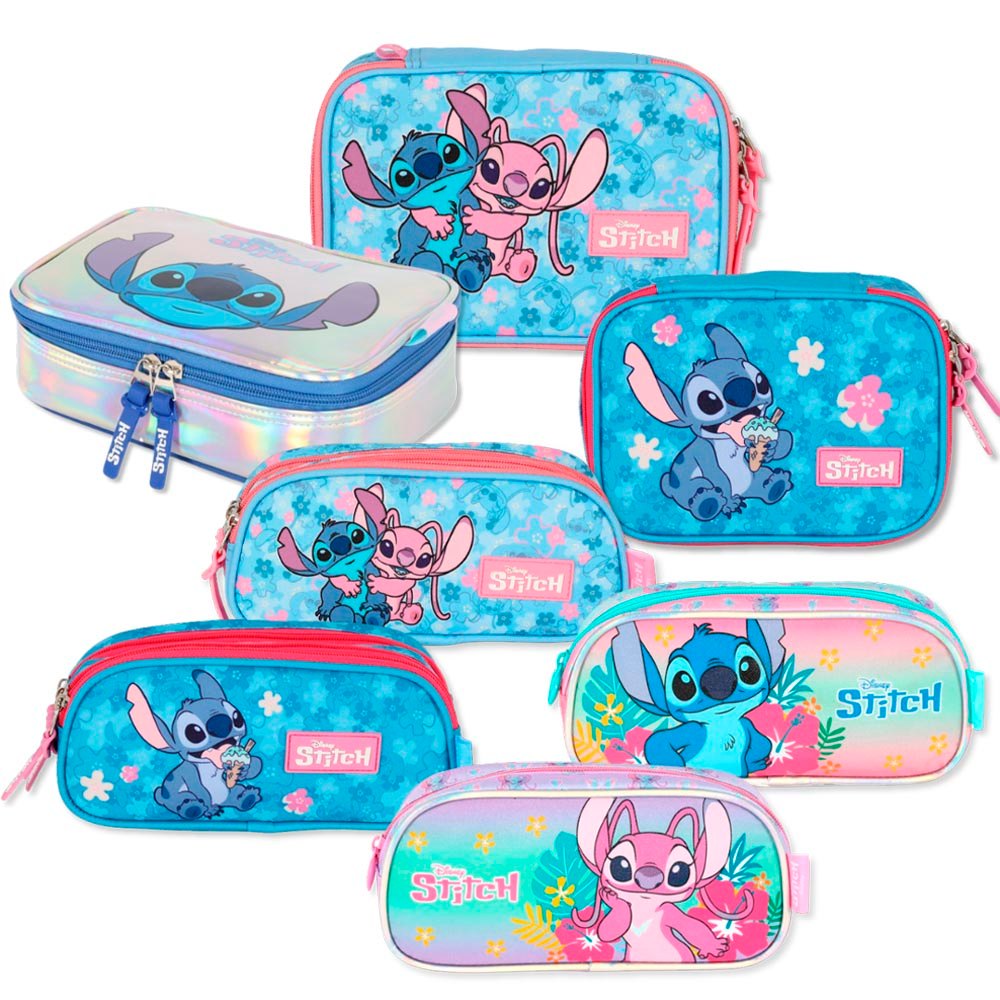 Estojo Escolar Stitch Original Disney Luxcel em Oferta na Shopee