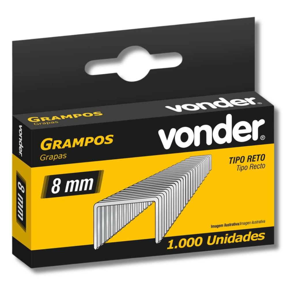 Grampo Reto 8 mm Vonder 1000 Unidades Zincado Para Grampeador Manual · foto 2