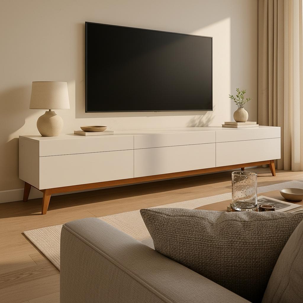 Rack Classic I 3 GV Branco Acetinado 218 cm em Oferta na Shopee