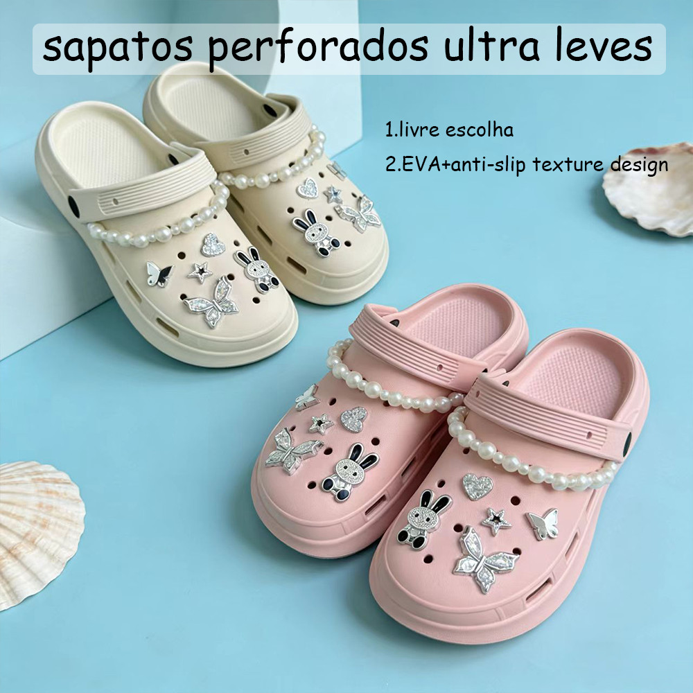 Sandália BABUCHE RASTEIRA Chinelo Plataforma Feminino Confortável Macia Leve com Botons Removíveis para Dias de Descanso